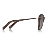 Tom Ford - Leah Sunglasses - Occhiali da Sole Quadrati - Havana Scuro - FT0849 - Occhiali da Sole - Tom Ford Eyewear