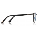 Tom Ford - Blue Block Rounded Opticals - Occhiali da Vista Rotondi - Nero - FT5732-B - Occhiali da Vista - Tom Ford Eyewear