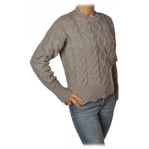 Pinko - Sweater Chianti with Braid - Grey - Sweater - Made in Italy - Luxury Exclusive Collection