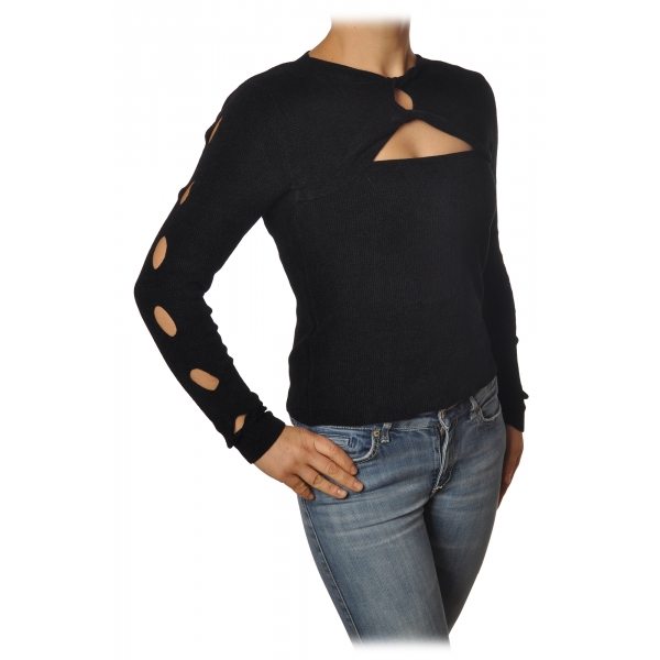 Pinko - Perforated Sweater Florida - Black - Sweater - Made in Italy - Luxury Exclusive Collection