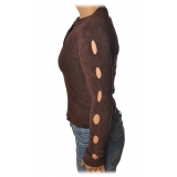 Pinko - Perforated Sweater Florida - Brown - Sweater - Made in Italy - Luxury Exclusive Collection