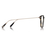 Tom Ford - Key Bridge Round Optical - Occhiali da Vista Rotondi - Corno - FT5722-P - Occhiali da Vista - Tom Ford Eyewear