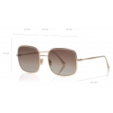 Tom Ford - Keira Sunglasses - Occhiali da Sole Quadrati - Oro Rosa Lucido - FT0865 - Occhiali da Sole - Tom Ford Eyewear