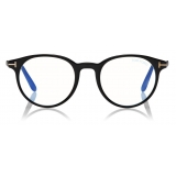 Tom Ford - Round Shape Blue Block Optical - Round Optical Glasses - Black - FT5695-B - Optical Glasses - Tom Ford Eyewear