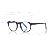 Tom Ford - Round Shape Blue Block Optical - Occhiali da Vista Rotondi - Nero - FT5695-B - Occhiali da Vista - Tom Ford Eyewear