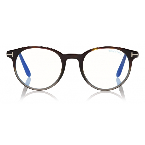 Tom Ford - Round Shape Blue Block Optical - Round Optical Glasses - Havana - FT5695-B - Optical Glasses - Tom Ford Eyewear