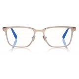 Tom Ford - Blue Block Squared Opticals - Square Optical Glasses - Rose Gold - FT5733-B - Optical Glasses - Tom Ford Eyewear
