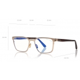 Tom Ford - Blue Block Squared Opticals - Square Optical Glasses - Rose Gold - FT5733-B - Optical Glasses - Tom Ford Eyewear