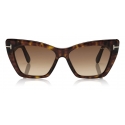 Tom Ford - Wyatt Sunglasses - Occhiali da Sole Quadrati - Havana Scuro - FT0871 - Occhiali da Sole - Tom Ford Eyewear