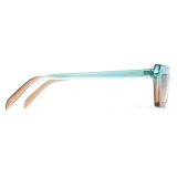Emilio Pucci - Two-Tone Rectangular Sunglasses - Turquoise Brown - Sunglasses - Emilio Pucci Eyewear