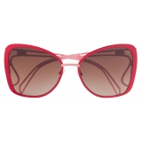 Emilio Pucci - Wave Detail Butterfly Sunglasses - Pink Red - Sunglasses - Emilio Pucci Eyewear