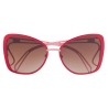 Emilio Pucci - Occhiali da Sole a Farfalla con Dettaglio Ondulato - Rosa Rosso - Occhiali da Sole - Emilio Pucci Eyewear