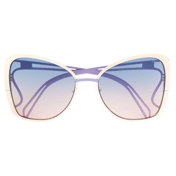 Emilio Pucci - Wave Detail Butterfly Sunglasses - White Purple - Sunglasses - Emilio Pucci Eyewear