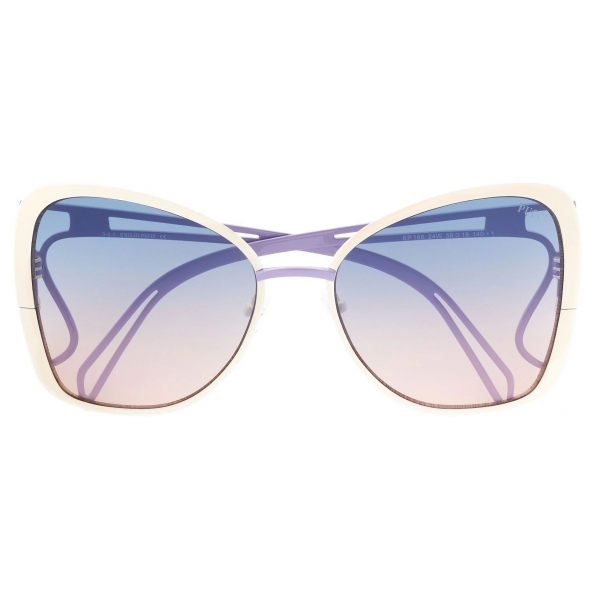 Emilio Pucci - Wave Detail Butterfly Sunglasses - White Purple ...