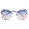 Emilio Pucci - Occhiali da Sole a Farfalla con Dettaglio Ondulato - Bianco Viola - Occhiali da Sole - Emilio Pucci Eyewear