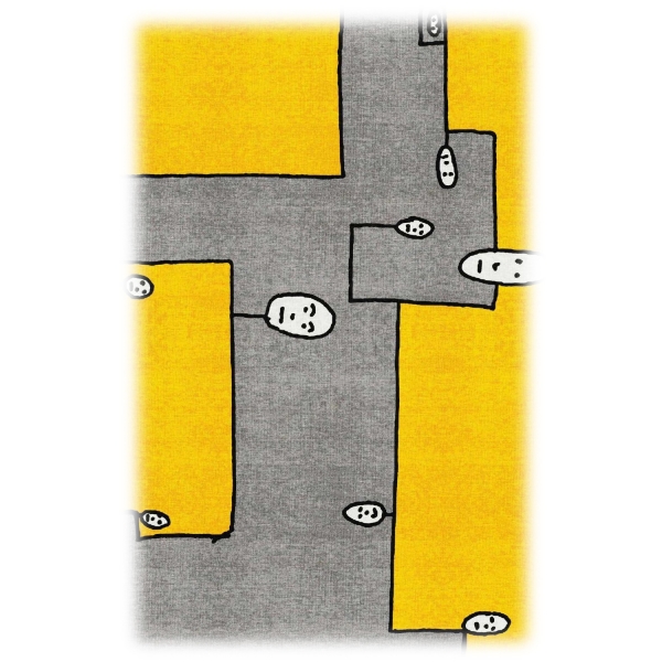 Qeeboo - Carpet Dog Yellow Rectangular - Rettangolare - Tappeto Qeeboo by Andrea Branzi - Arredo - Casa
