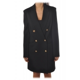 Pinko - Double-Breasted Robe Manteau Fernet2 - Black - Jacket - Made in Italy - Luxury Exclusive Collection