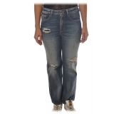 Pinko - Brigitta Bootcut Ripped Jeans - Medium Denim - Trousers - Made in Italy - Luxury Exclusive Collection