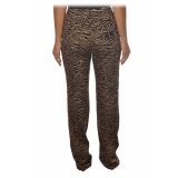 Pinko - Trousers in Zebra Pattern - Black/Brown - Trousers - Made in Italy - Luxury Exclusive Collection