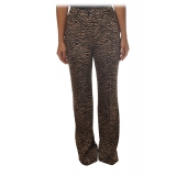 Pinko - Trousers in Zebra Pattern - Black/Brown - Trousers - Made in Italy - Luxury Exclusive Collection