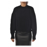 Pinko - Sweater Chianti with Braid - Black - Sweater - Made in Italy - Luxury Exclusive Collection