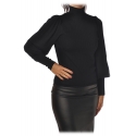 Pinko - Sweater Maccarese in Ribbed Wool - Black - Sweater - Made in Italy - Luxury Exclusive Collection