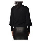 Pinko - Sweater Maccarese in Ribbed Wool - Black - Sweater - Made in Italy - Luxury Exclusive Collection