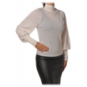Pinko - Sweater Maccarese in Ribbed Wool - White - Sweater - Made in Italy - Luxury Exclusive Collection
