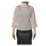 Pinko - Sweater Maccarese in Ribbed Wool - White - Sweater - Made in Italy - Luxury Exclusive Collection