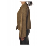 Pinko - Cardigan Vulcaia in Maglia in Lana Alpaca - Beige - Maglione - Made in Italy - Luxury Exclusive Collection
