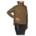 Pinko - High Neck Sweater Carignano in Alpaca Wool - Beige - Sweater - Made in Italy - Luxury Exclusive Collection