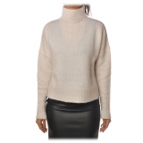 Pinko - High Neck Sweater Carignano in Alpaca Wool - White - Sweater - Made in Italy - Luxury Exclusive Collection