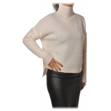 Pinko - High Neck Sweater Carignano in Alpaca Wool - White - Sweater - Made in Italy - Luxury Exclusive Collection