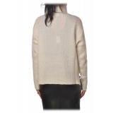 Pinko - Maglia Carignano a Collo Alto in Lana Alpaca - Bianco - Maglione - Made in Italy - Luxury Exclusive Collection