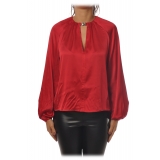 Pinko - Blusa Famatina in Seta Lucida - Rosso - Camicia - Made in Italy - Luxury Exclusive Collection