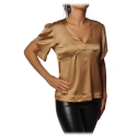 Pinko - Blouse Shirt Williamson in Shiny Silk - Gold - Shirt - Made in Italy - Luxury Exclusive Collection