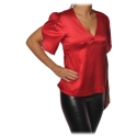 Pinko - Blouse Shirt Williamson in Shiny Silk - Red - Shirt - Made in Italy - Luxury Exclusive Collection