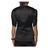 Pinko - Blusa Williamson in Seta Lucida - Nero - Camicia - Made in Italy - Luxury Exclusive Collection