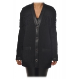 Pinko - Cardigan Ocean Drive con Frange - Nero - Maglione - Made in Italy - Luxury Exclusive Collection