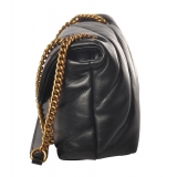 Pinko - Quilted Bag Love Mini Puff Maxy with Chain and Logo - Black - Bag - Made in Italy - Luxury Exclusive Collection