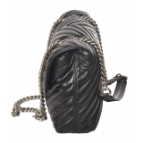 Pinko - Quilted Bag Love Lady Puff v Quilt with Chain and Logo - Black - Bag - Made in Italy - Luxury Exclusive Collection