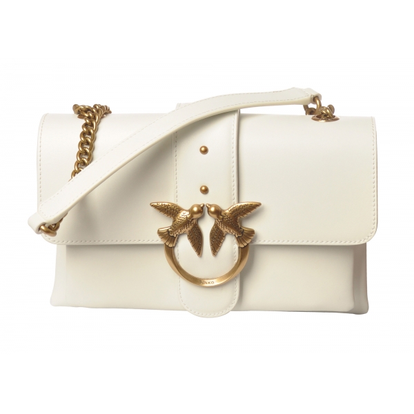 Pinko - Quilted Bag Love Mini Soft with Chain and Logo - White - Bag - Made in Italy - Luxury Exclusive Collection
