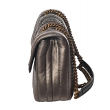 Pinko - Bag Love Soft Quilting in Three Different Leathers - Anthracite - Bag - Made in Italy - Luxury Exclusive Collection