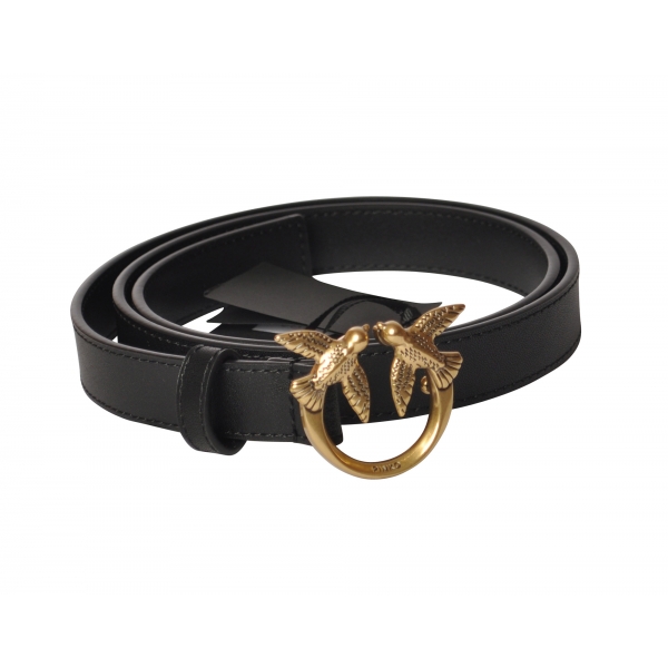 Pinko - Belt with Double Swallow Logo Buckle - Black - Bag - Made in Italy - Luxury Exclusive Collection