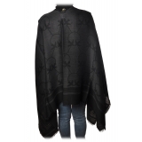 Pinko - Poncho in Logo Pattern - Black/Grey - Sweater - Made in Italy - Luxury Exclusive Collection