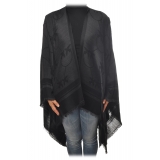Pinko - Poncho in Logo Pattern - Black/Grey - Sweater - Made in Italy - Luxury Exclusive Collection