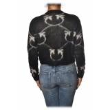 Pinko - Cardigan Lavant in Logo Pattern - Black/White - Sweater - Made in Italy - Luxury Exclusive Collection