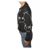 Pinko - Cardigan Lavant in Logo Pattern - Black/White - Sweater - Made in Italy - Luxury Exclusive Collection