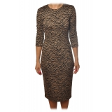 Pinko - Dress Pierpaolo2 in Animal Print Zebra Pattern - Black/Beige - Dress - Made in Italy - Luxury Exclusive Collection