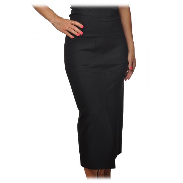 Pinko - Longuette Skirt Lombard1 with Pockets - Black - Skirt - Made in Italy - Luxury Exclusive Collection